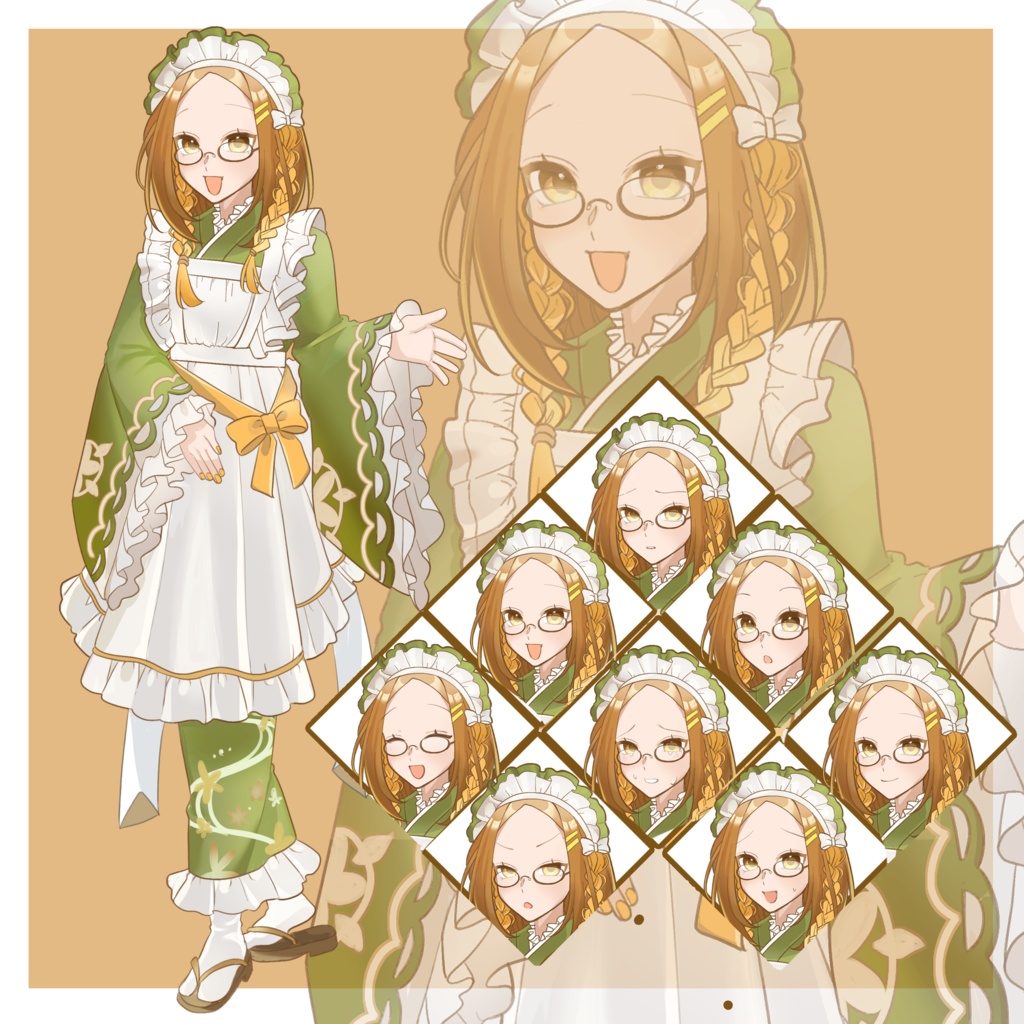 無料配布あり　TRPGなどの立ち絵　和服メイドさん