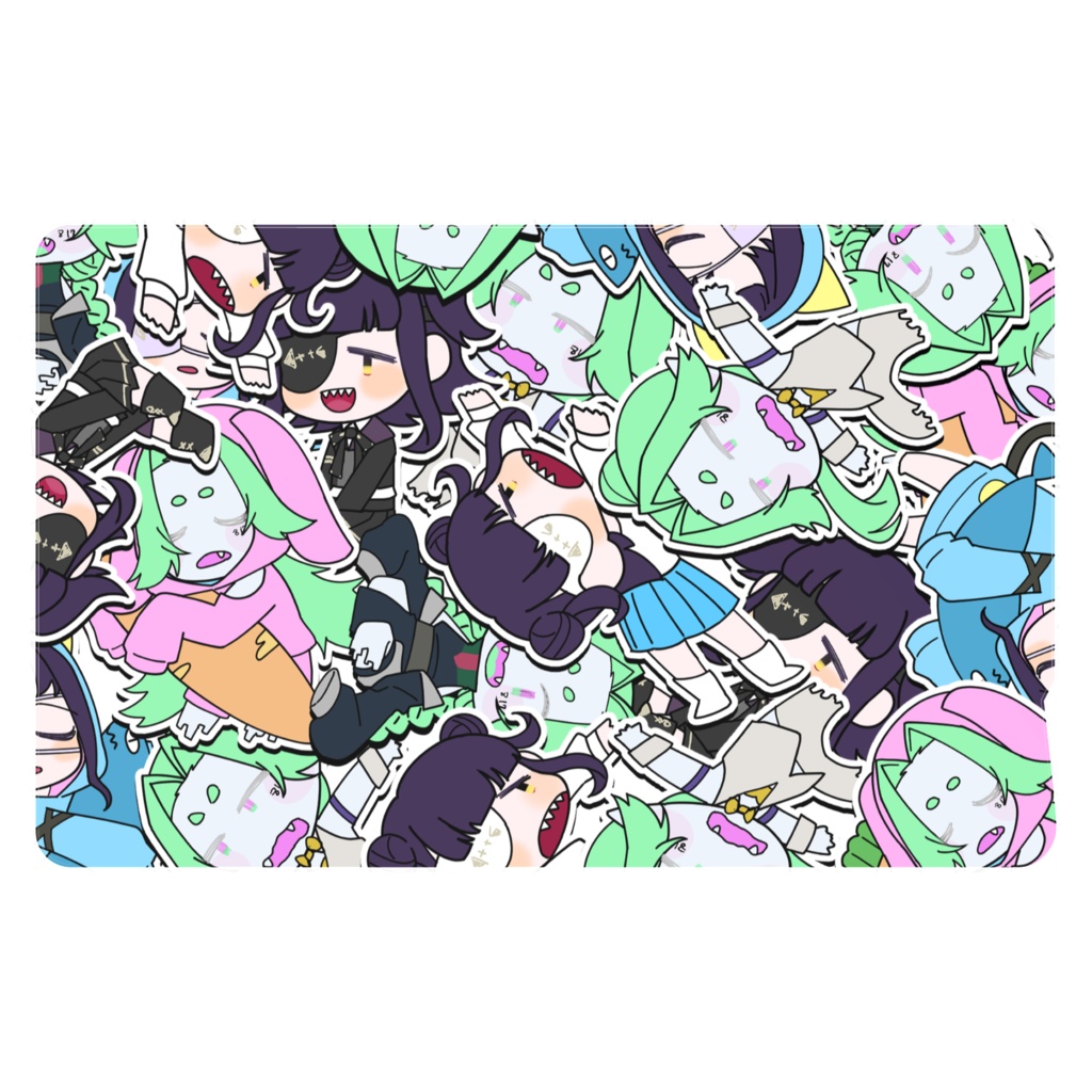 うおんちゅだらけICステッカー