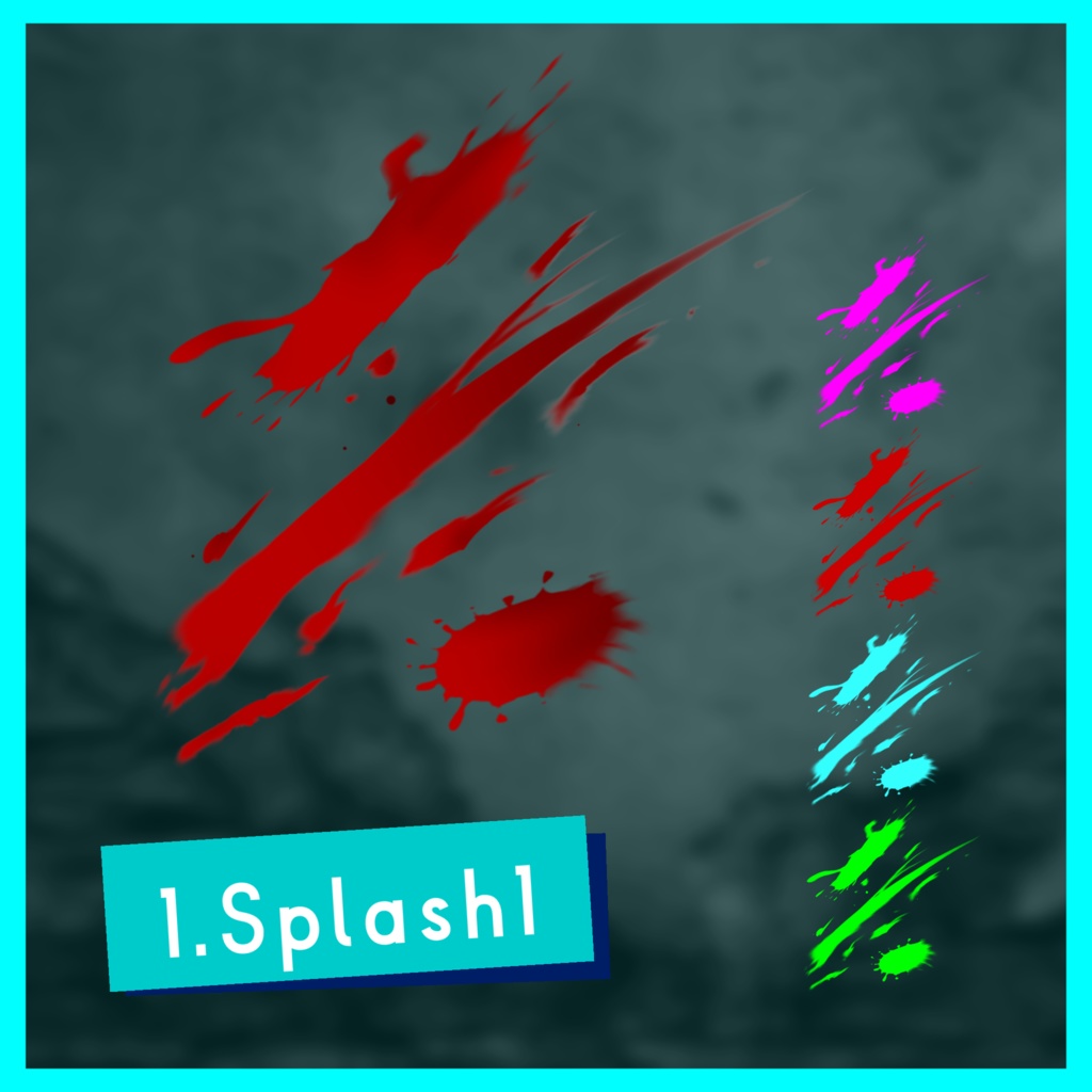 【動く!】APNGカットイン素材 -Splash-【血飛沫/ペンキ】