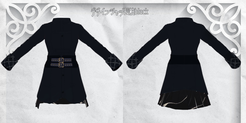 【Vroidテクスチャ】デザインシャツ2color 長袖+ノースリーブ