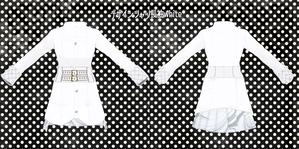 【Vroidテクスチャ】デザインシャツ2color 長袖+ノースリーブ