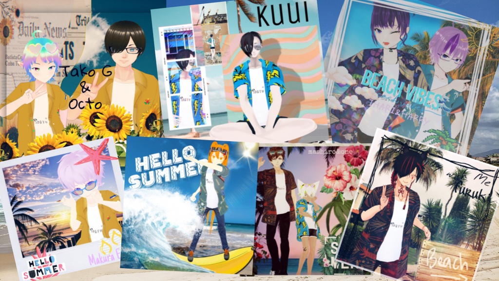 🏖アロハシャツ🌴5種【Vroidテクスチャ】