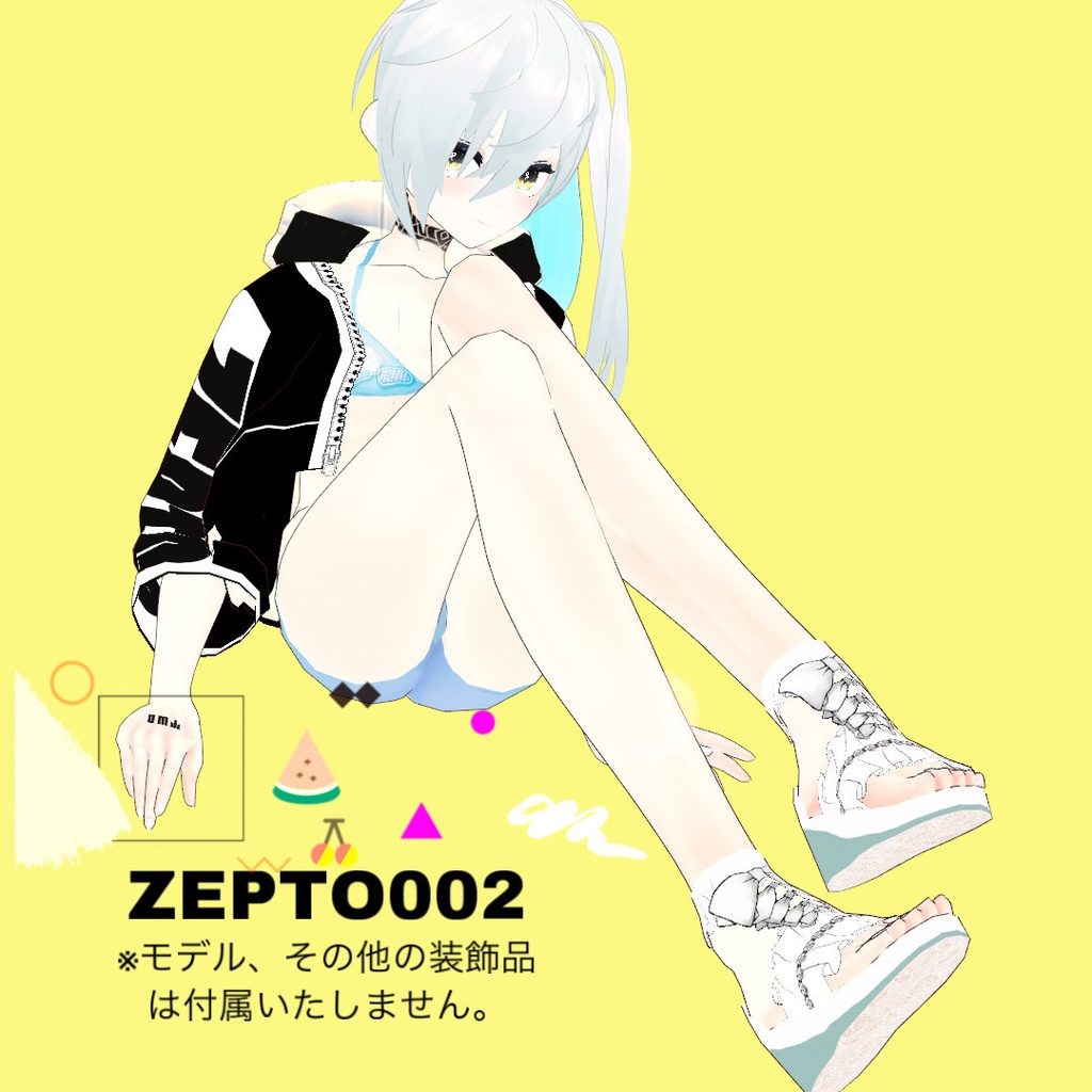 【vroidテクスチャ】フリルサンダル2色セット