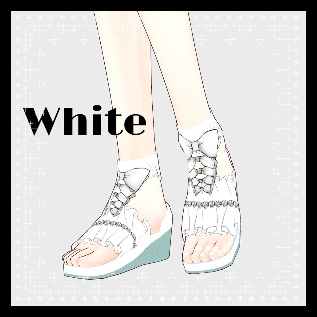 【vroidテクスチャ】フリルサンダル2色セット