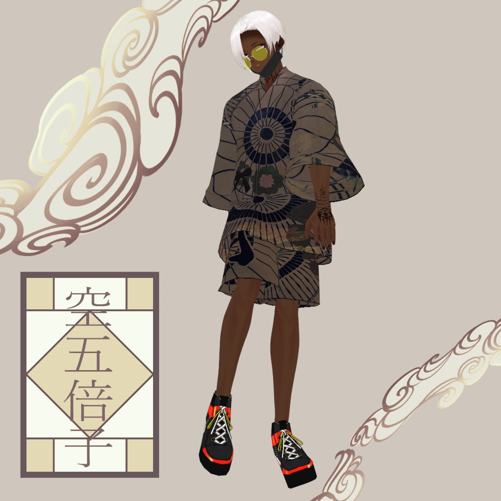 【Vroidテクスチャ】和柄甚平【5種】