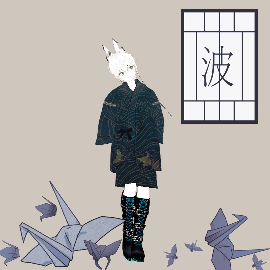 【Vroidテクスチャ】和柄甚平【5種】