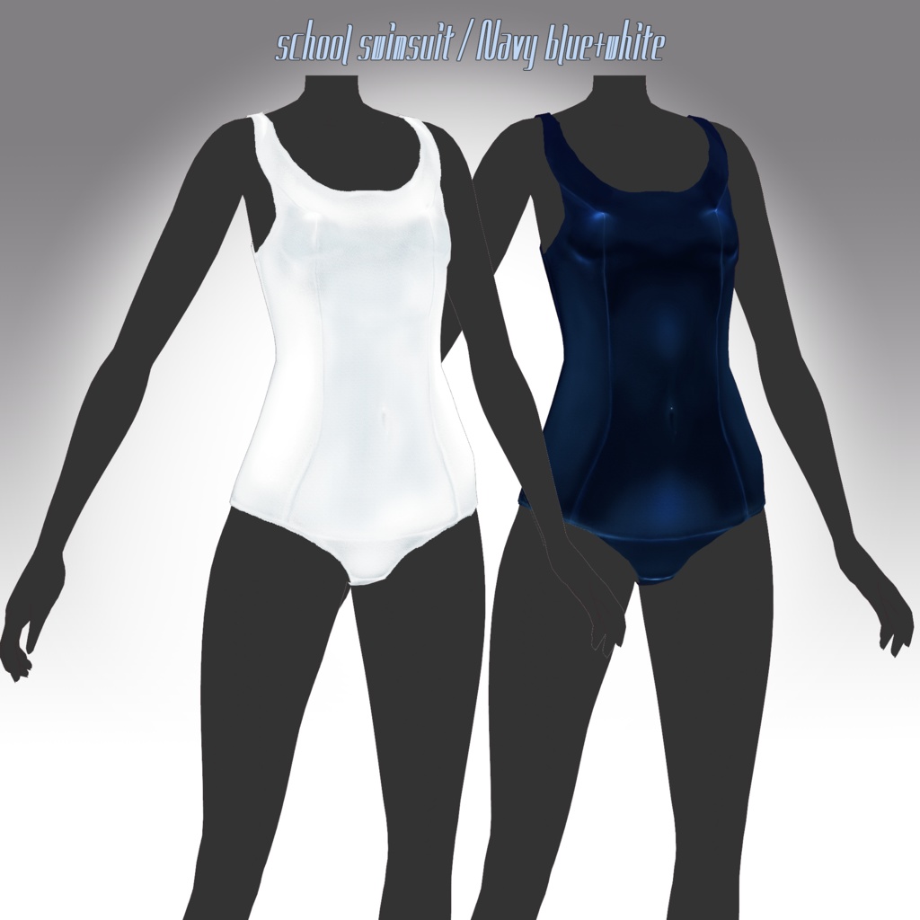 【VRoidtexture】school swimsuit/Navy blue + white/ZEPTO002