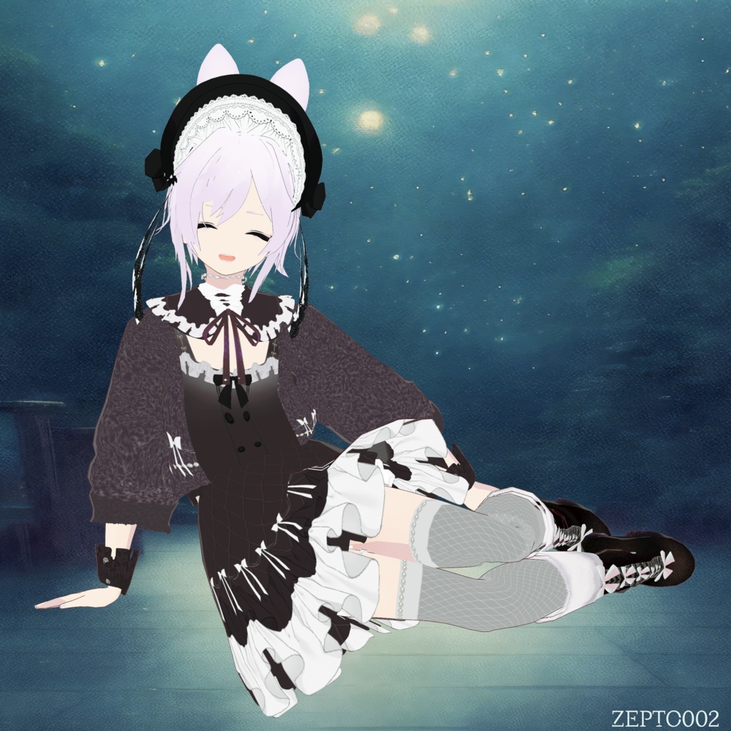 【Vroidテクスチャ】秋冬ふわふわ全身コーデ白・黒・テディベアカラー