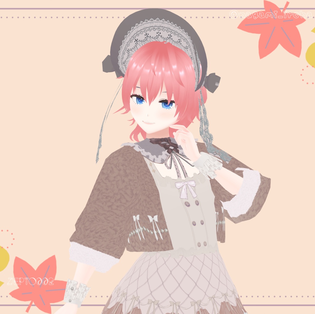 【Vroidテクスチャ】秋冬ふわふわ全身コーデ白・黒・テディベアカラー