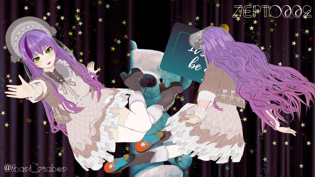 【Vroidテクスチャ】秋冬ふわふわ全身コーデ白・黒・テディベアカラー