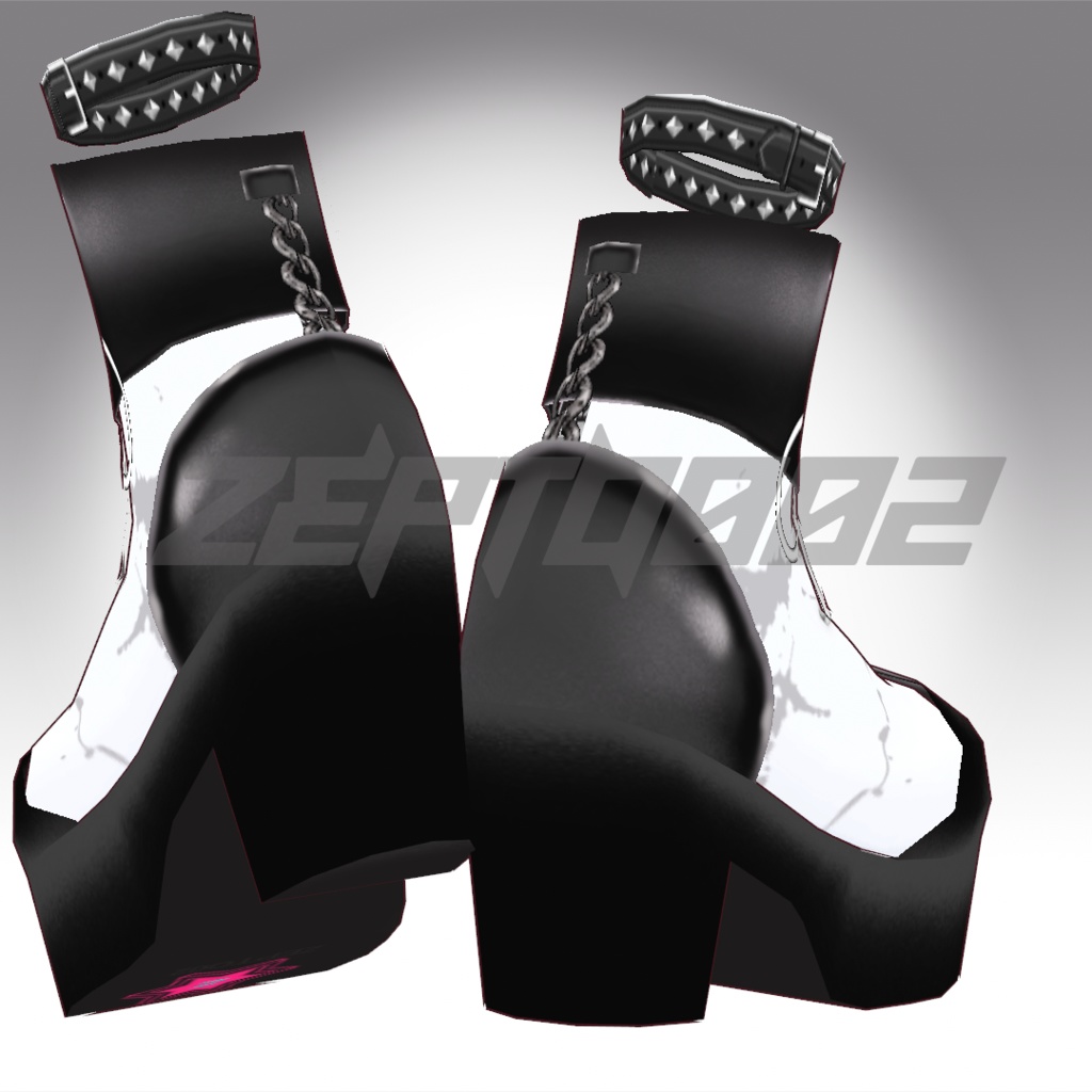 【Vroidテクスチャ】ZEPTO002short boots white/red