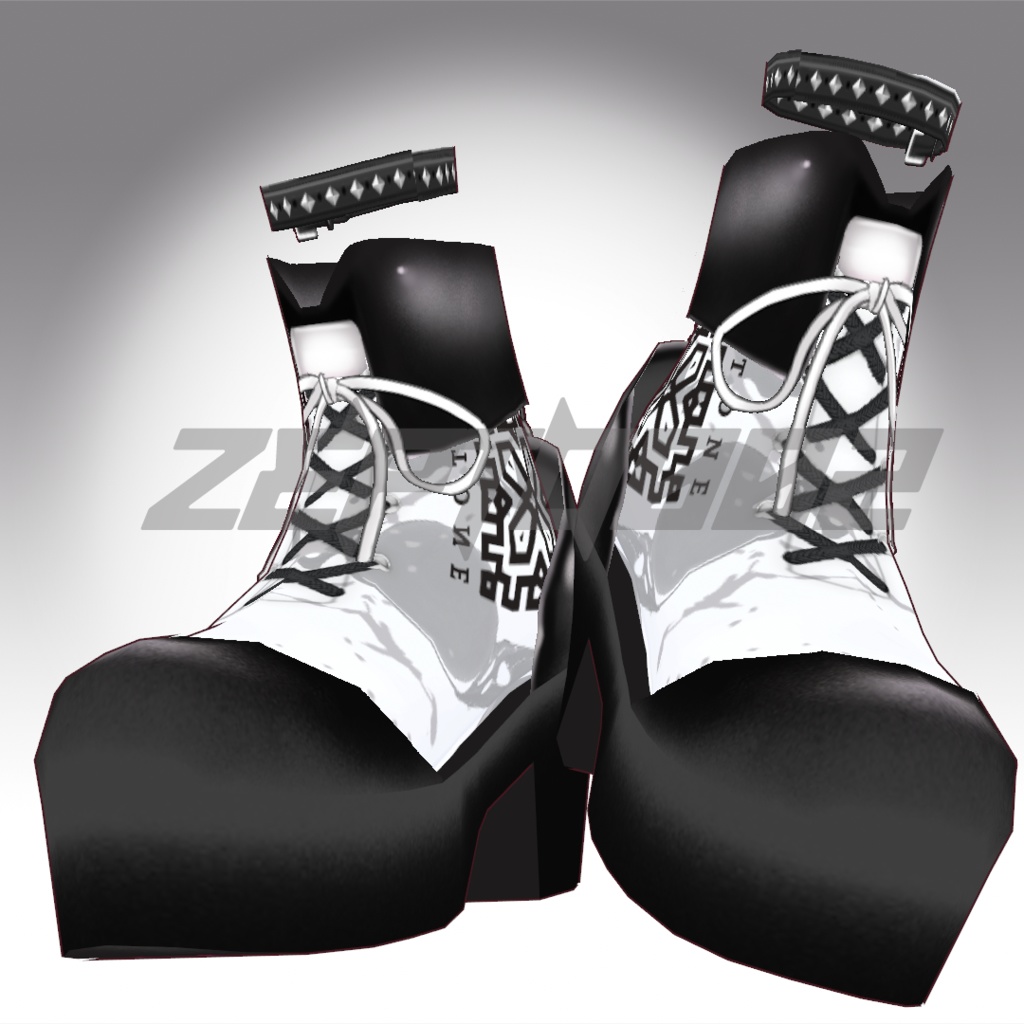 【Vroidテクスチャ】ZEPTO002short boots white/red