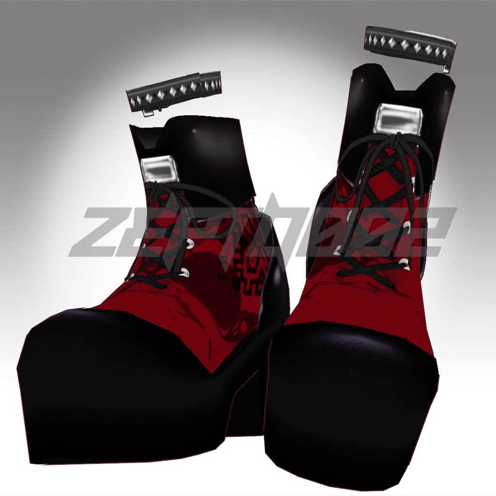【Vroidテクスチャ】ZEPTO002short boots white/red