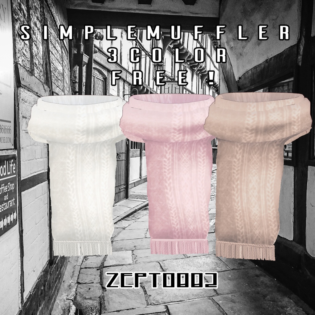 【Vroidテクスチャ】SIMPLEMUFFLER3colorZEPTO002【free!】
