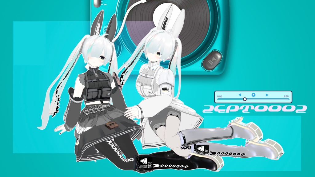 【Vroidテクスチャ+3D武器】武装冥途/白・黒セット