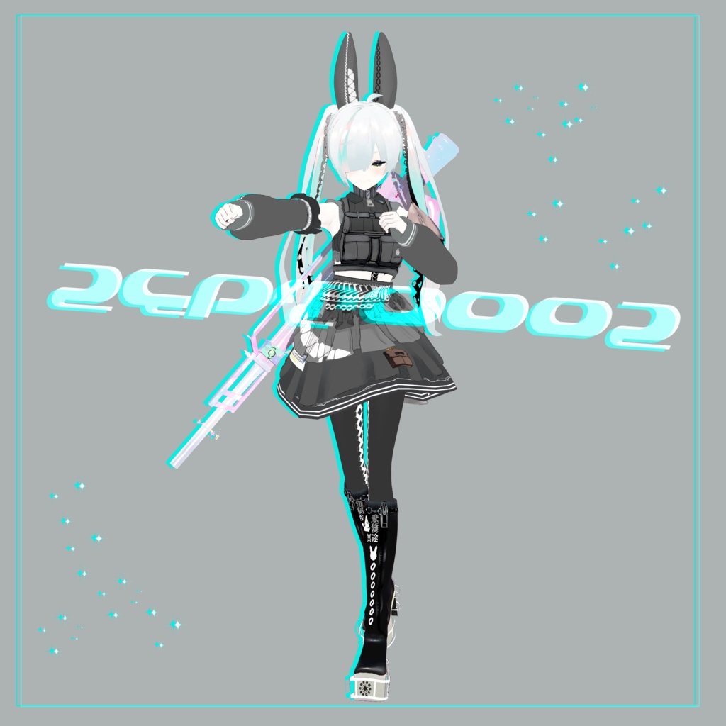 【Vroidテクスチャ+3D武器】武装冥途/白・黒セット