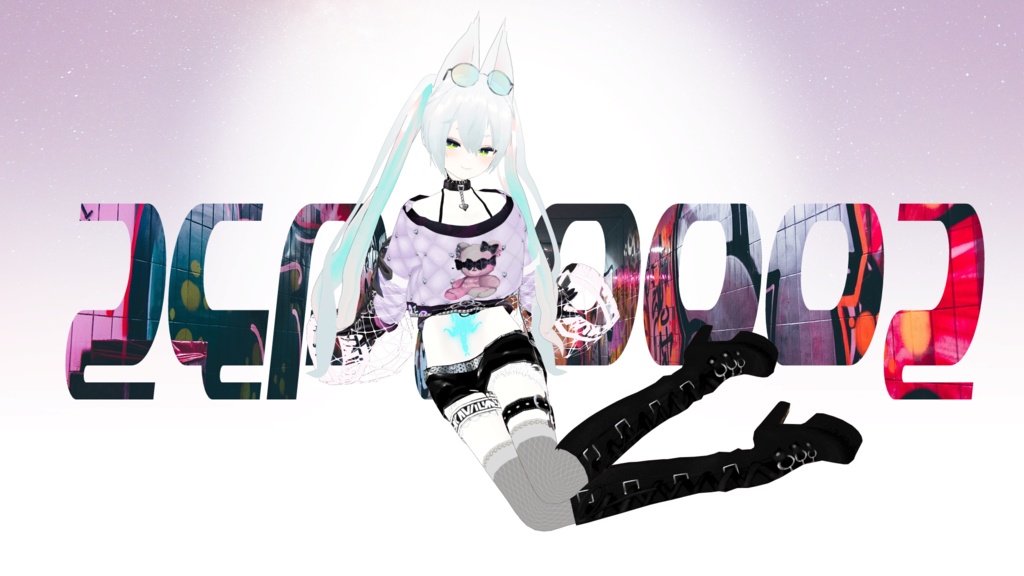 【Vroidテクスチャ】pastel Gothic VIOLET/lightBLUE ZEPTO002