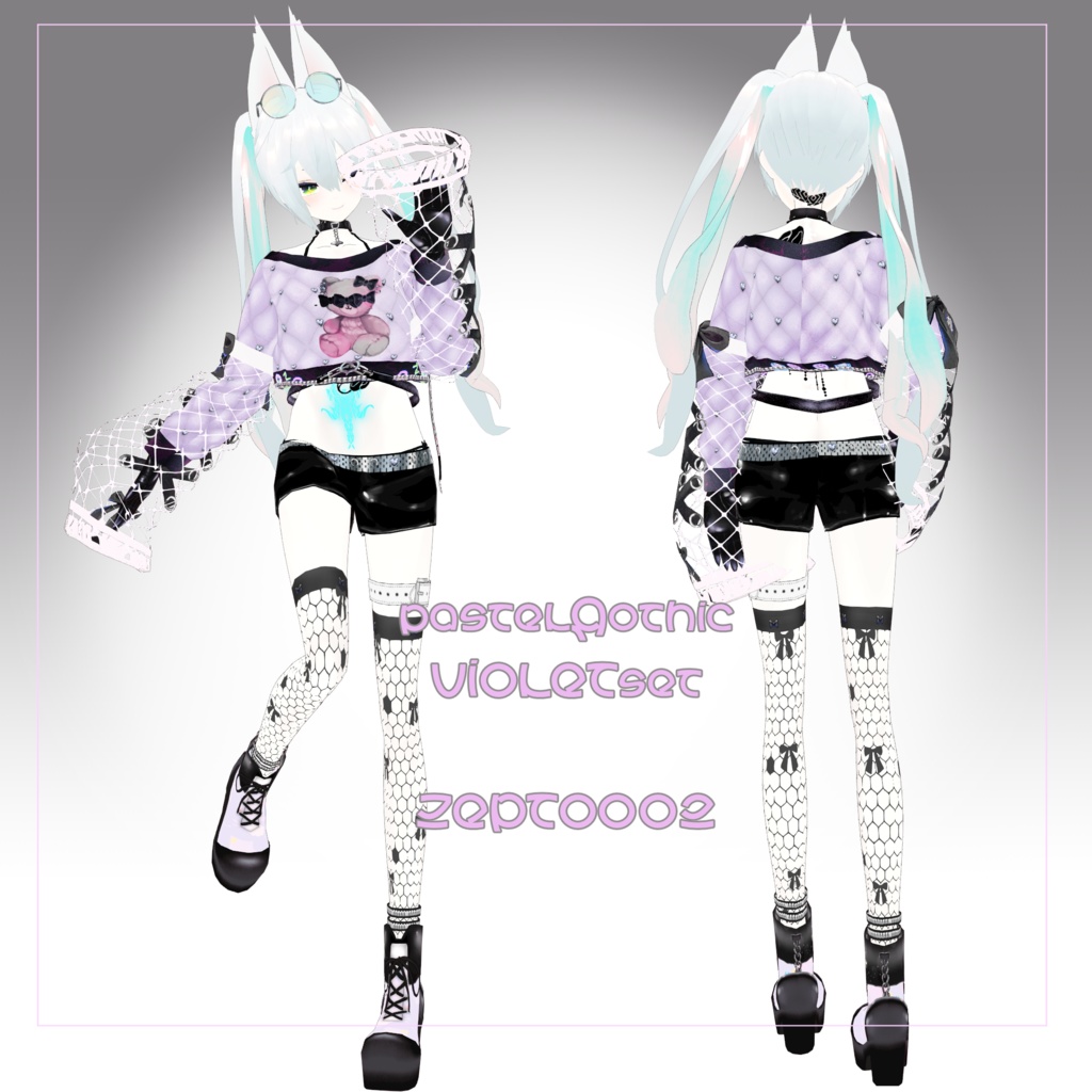 【Vroidテクスチャ】pastel Gothic VIOLET/lightBLUE ZEPTO002