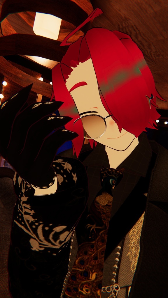 【Vroidテクスチャ】black peacock suit SET/ZEPTO002