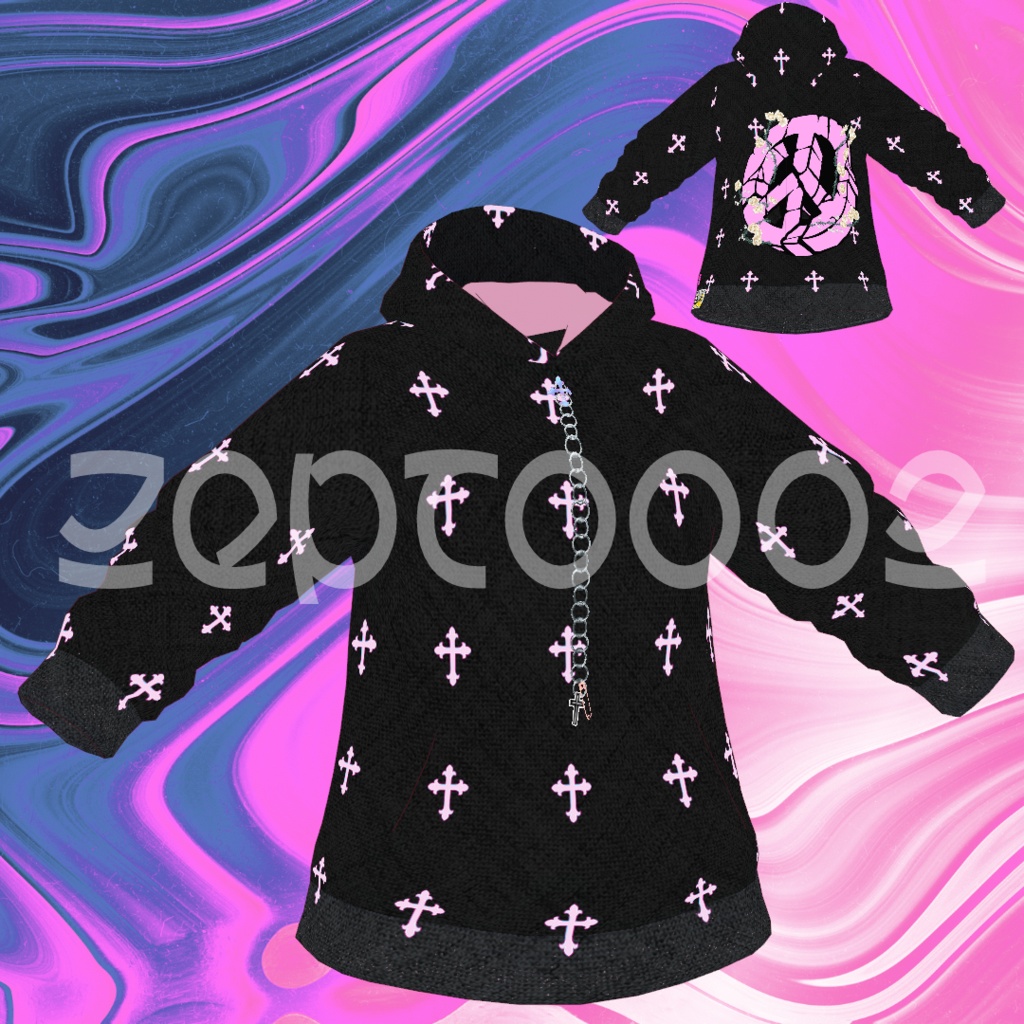 【Vroidテクスチャ】ZEPTO002/DESIGNトップス3TYPE SET