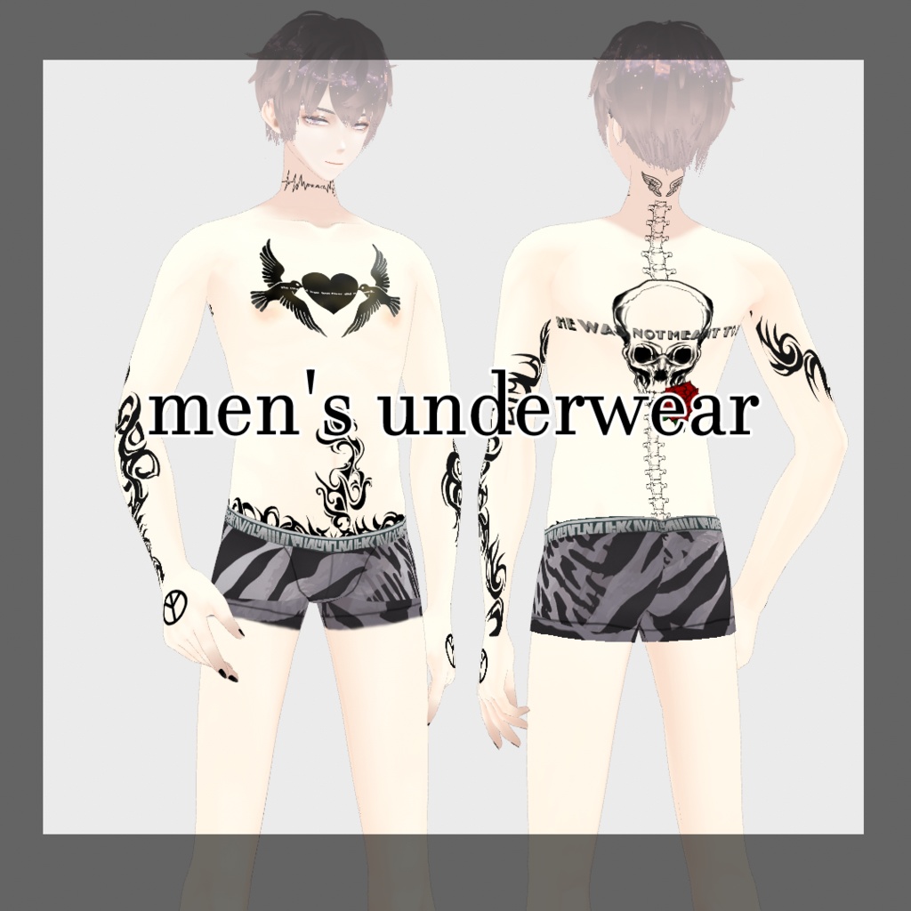 【Vroid texture】J13rock style/WHITE/BLACK/ZEPTO002