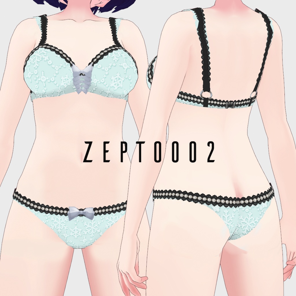 【VRoid texture】heart rubber tights2type+ lingerie2color SET/ZEPTO002