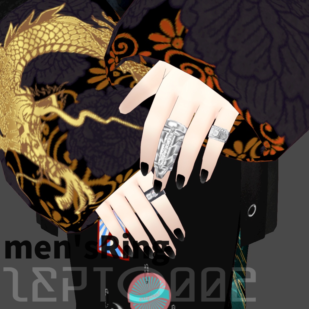 【VRoid texture】ZEPTO002 China coordinate/men's/ladies/BLACK/White