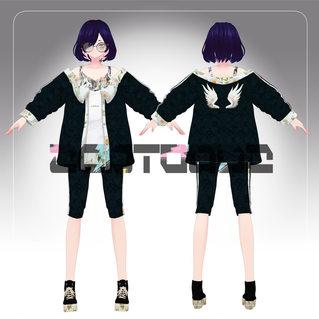 【Vroidテクスチャ】spring flower tracksuit/ZEPTO002