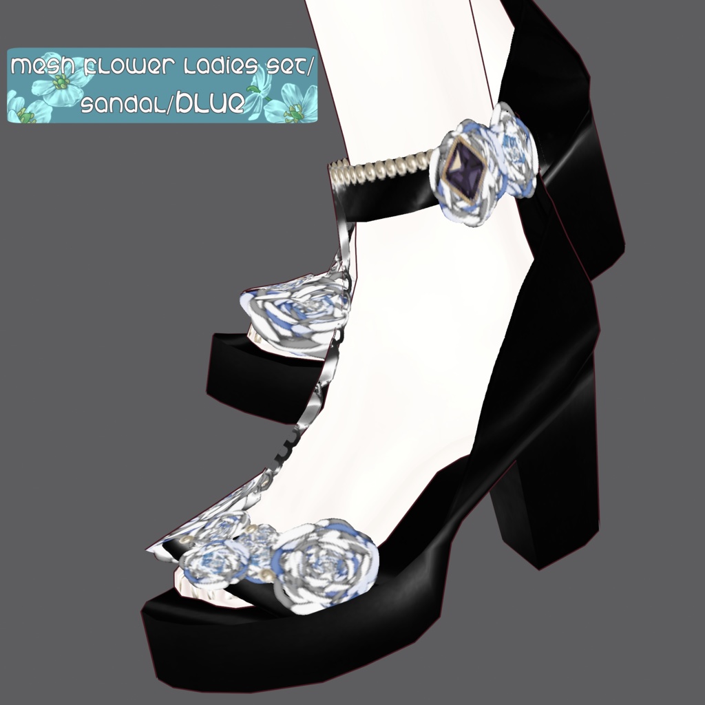 【Vroidテクスチャ】mesh flower ladies set/yellow/lightblue/pink/ZEPTO002