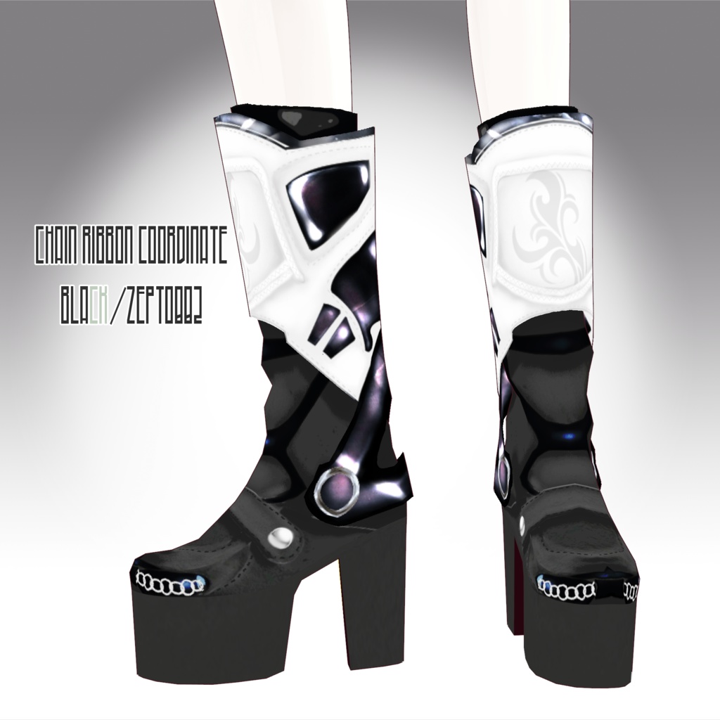 【Vroid texture】chain ribbon COORDINATE/WHITE/BLACK/ZEPTO002