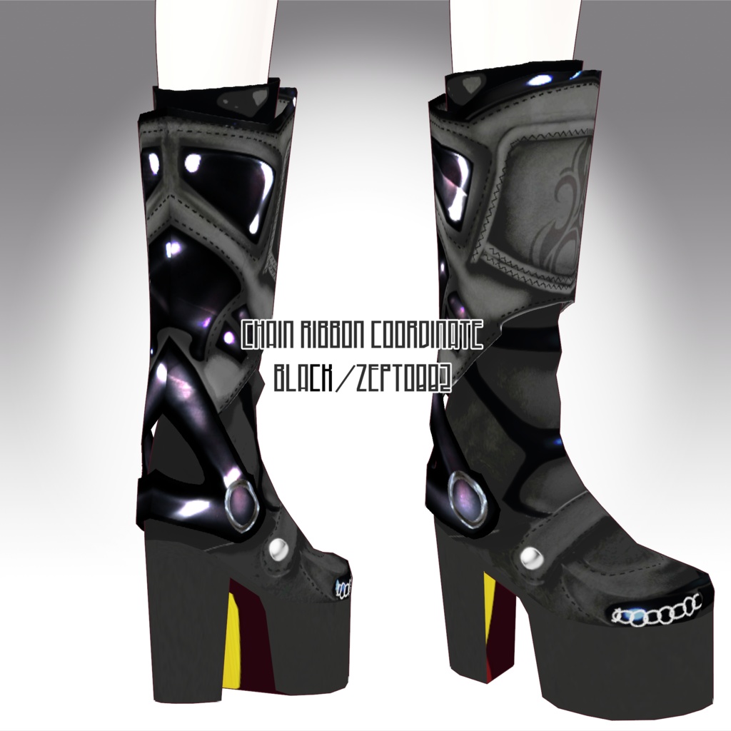 【Vroid texture】chain ribbon COORDINATE/WHITE/BLACK/ZEPTO002