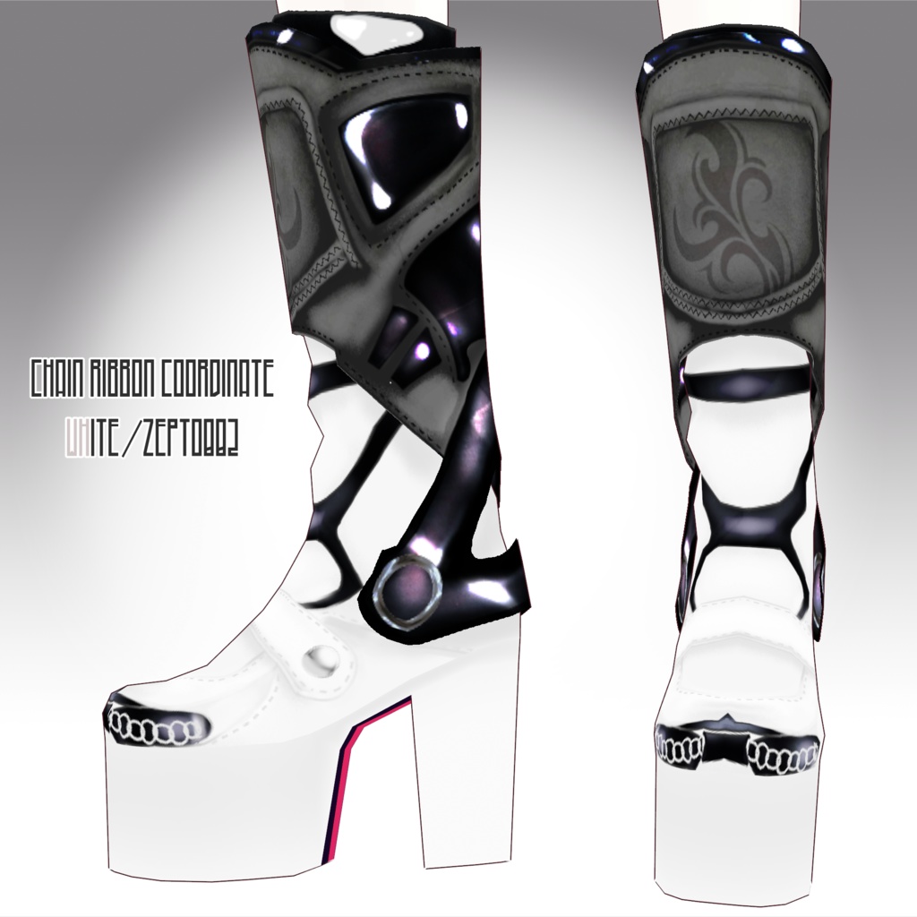 【Vroid texture】chain ribbon COORDINATE/WHITE/BLACK/ZEPTO002