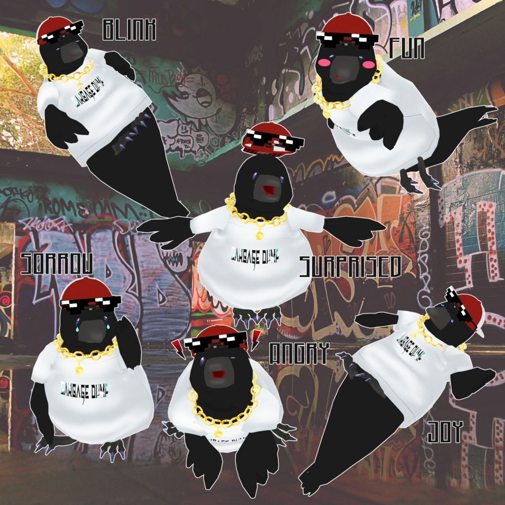 【オリジナル3DVRMモデル】服着たカラス/ZEPTO002【無料DL+α】