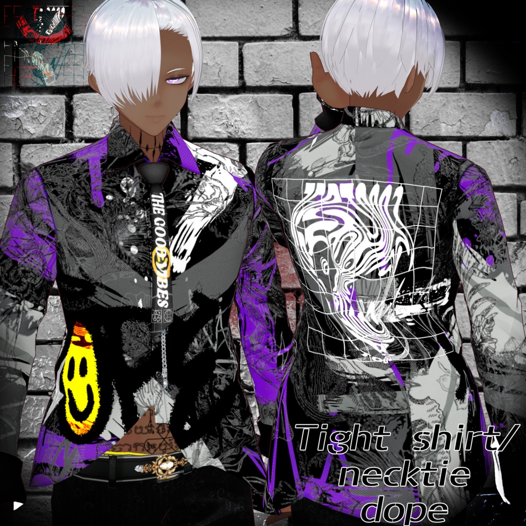 【VRoid texture】Tight shirt and necktie2type set/ ZEPTO002