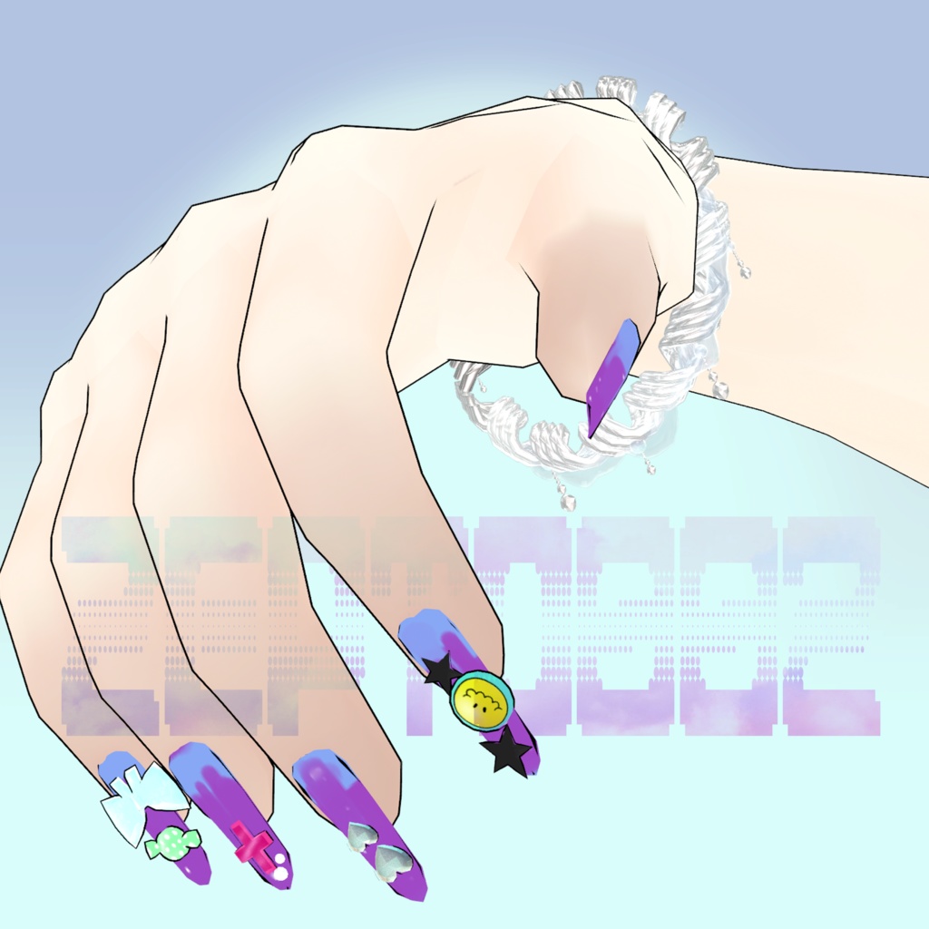 【3Daccessory】The heavens have opened cloud glass&trickling bracelet/.blend/ZEPTO002