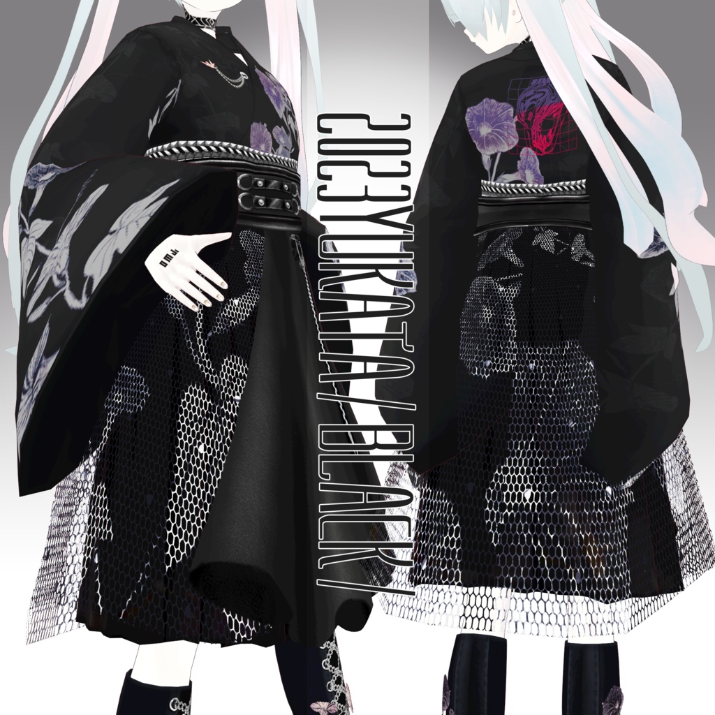 【VRoid texture】2023YUKATA/BLACKset/WHITEset/ZEPTO002