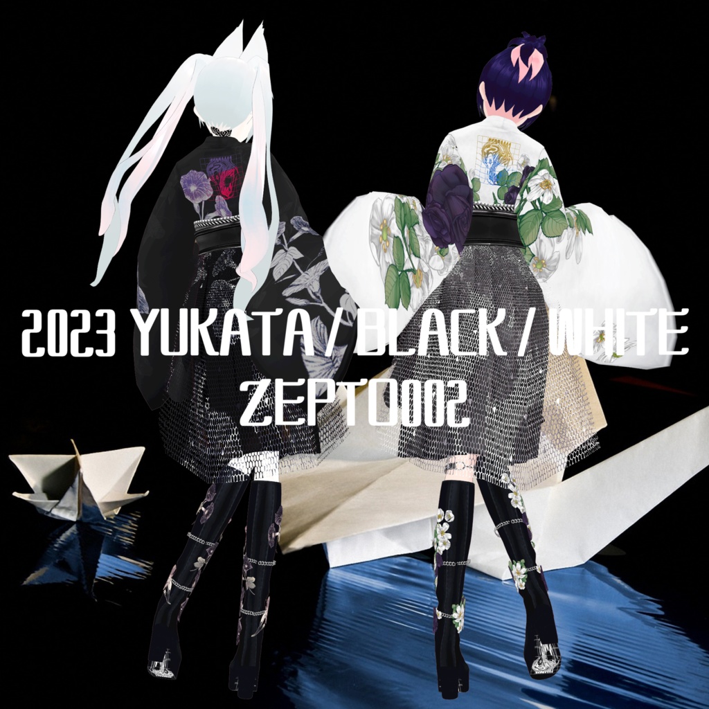 【VRoid texture】2023YUKATA/BLACKset/WHITEset/ZEPTO002