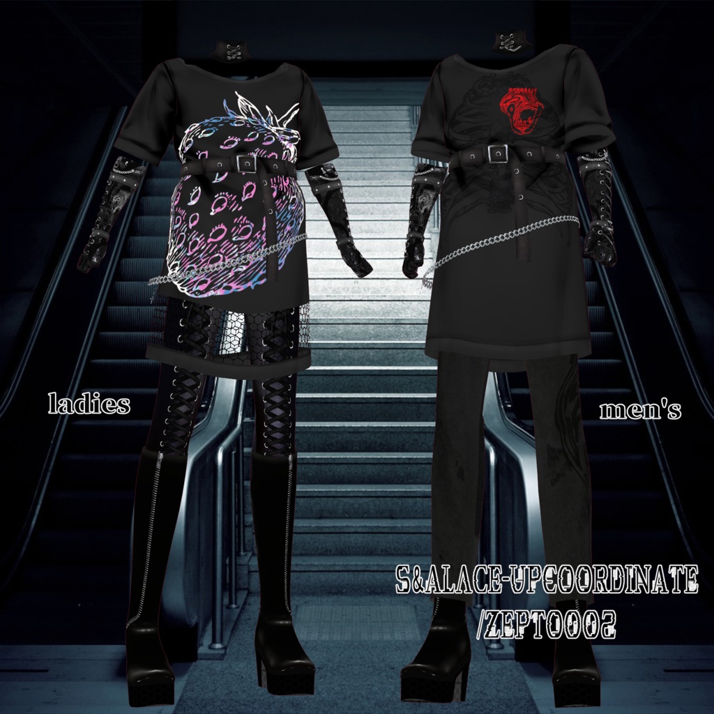 【VRoid texture】S&Alace-up COORDINATE/ladies/men's/ZEPTO002