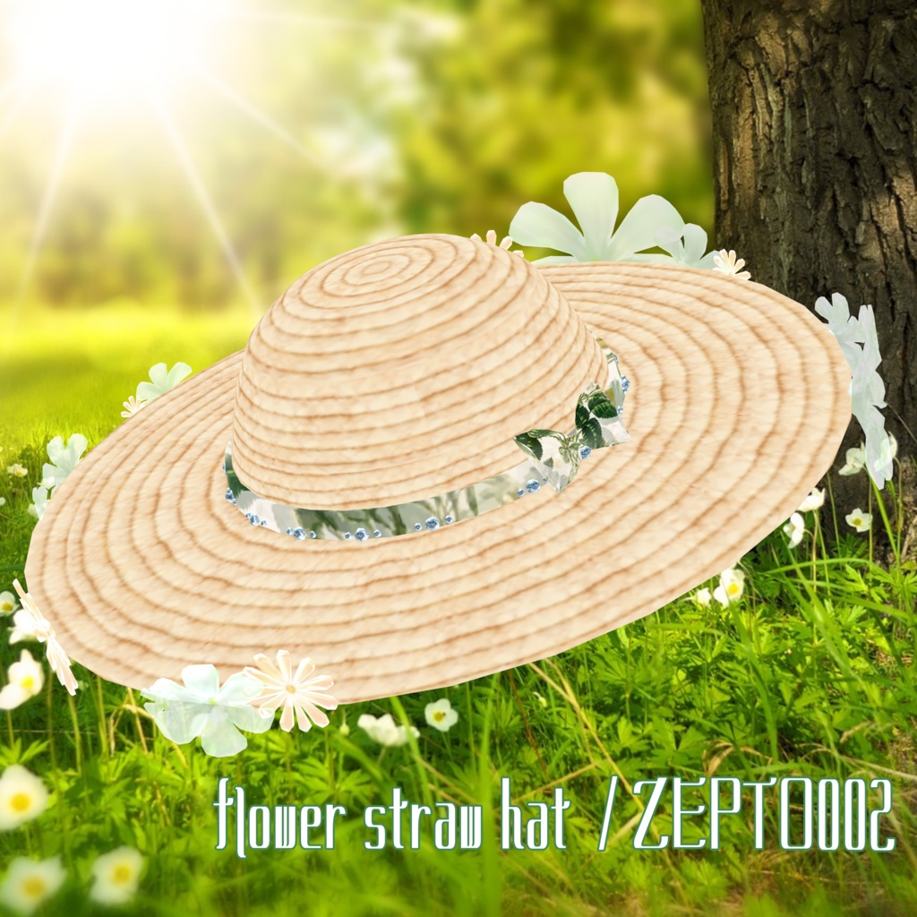 【3ｄaccessory】flower straw Hat/ZEPTO002