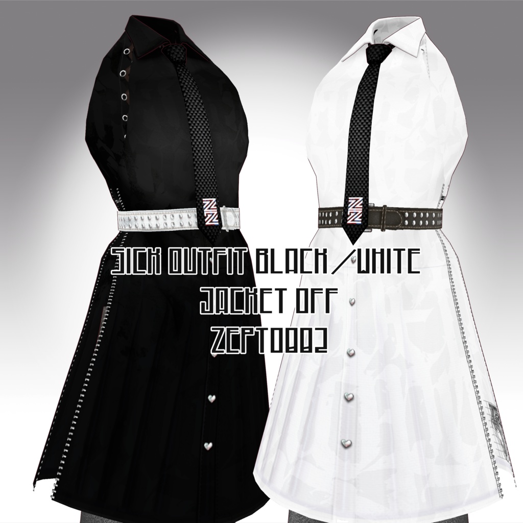 【VRoid texture】Sick outfit BLACKset /WHITEset/ZEPTO002