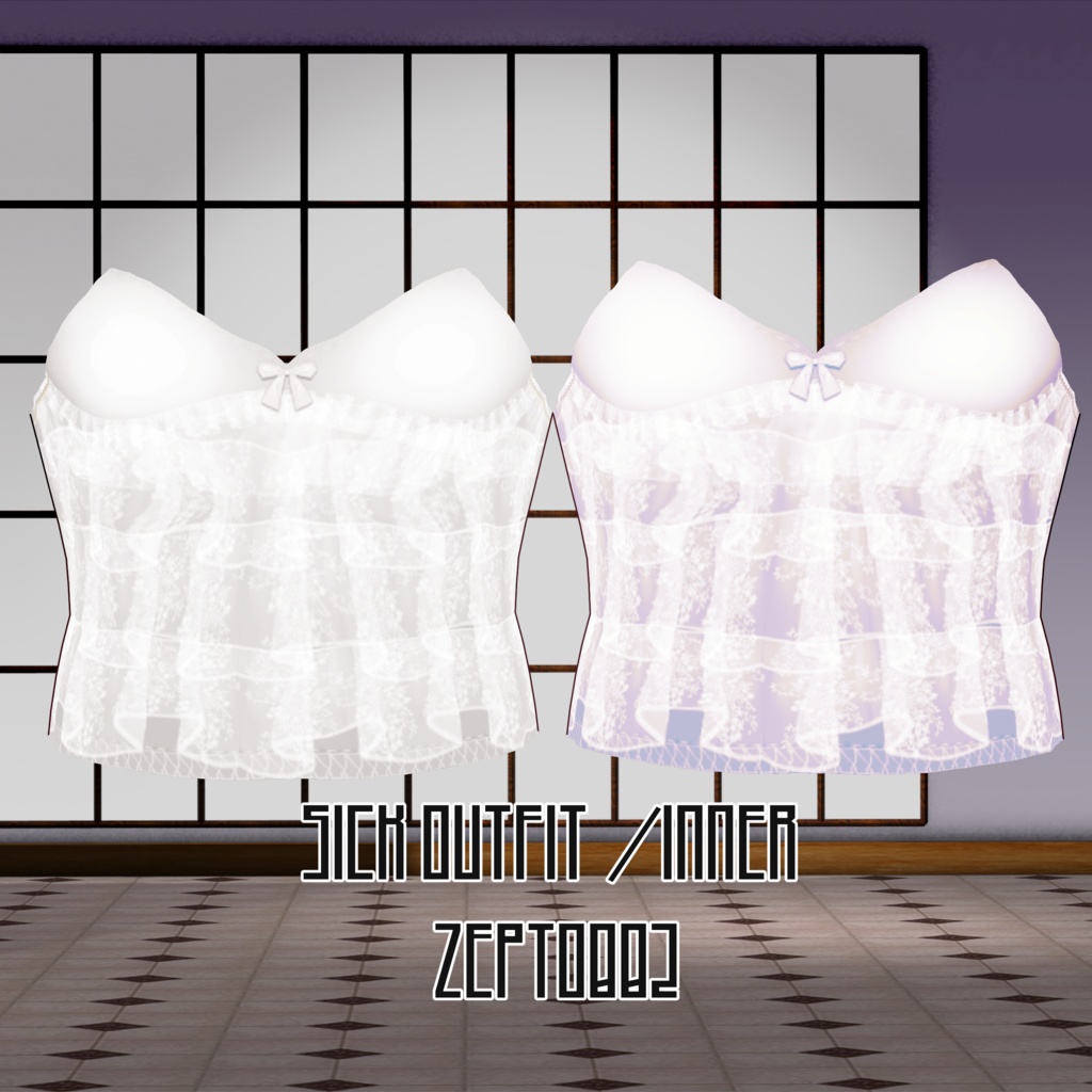 【VRoid texture】Sick outfit BLACKset /WHITEset/ZEPTO002