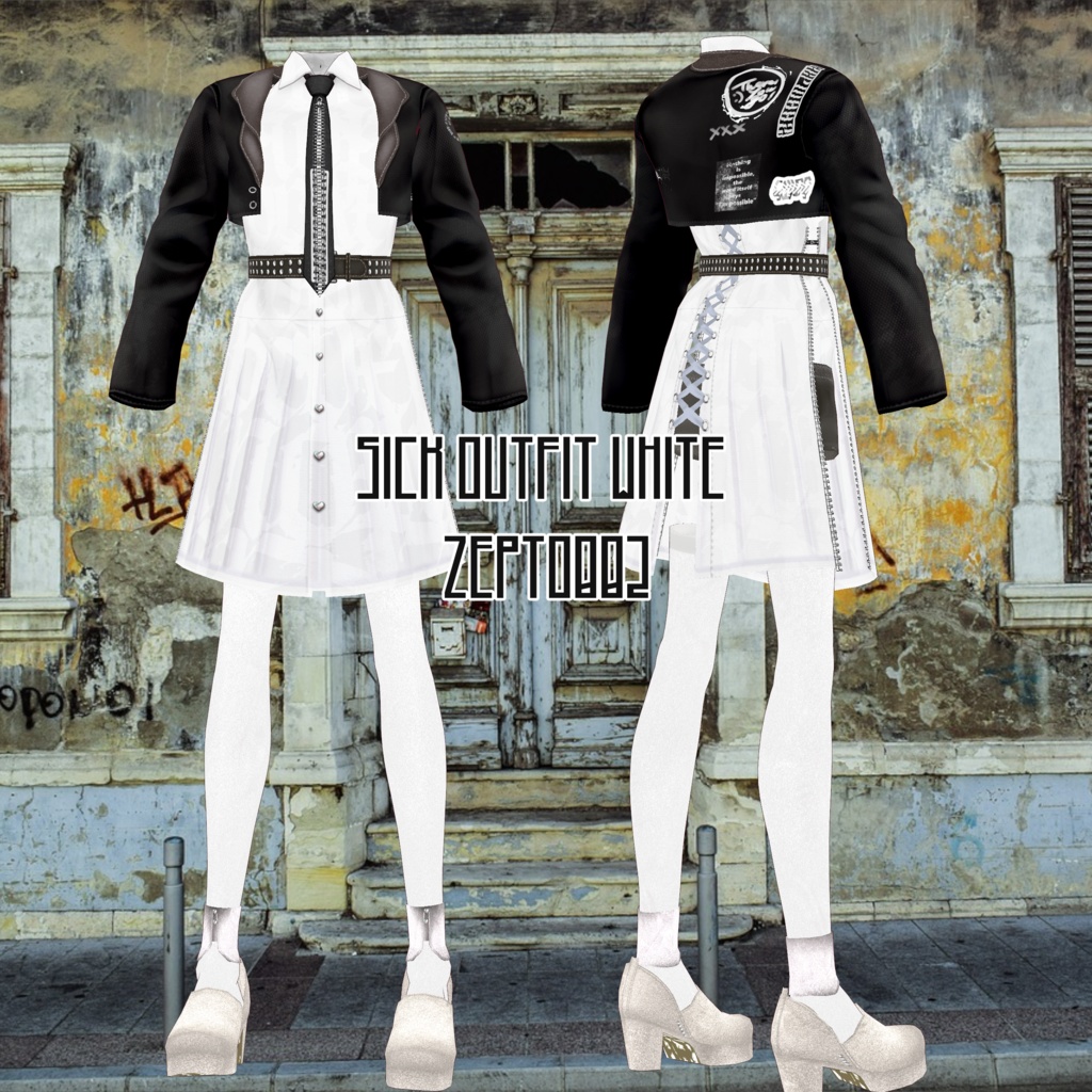 【VRoid texture】Sick outfit BLACKset /WHITEset/ZEPTO002