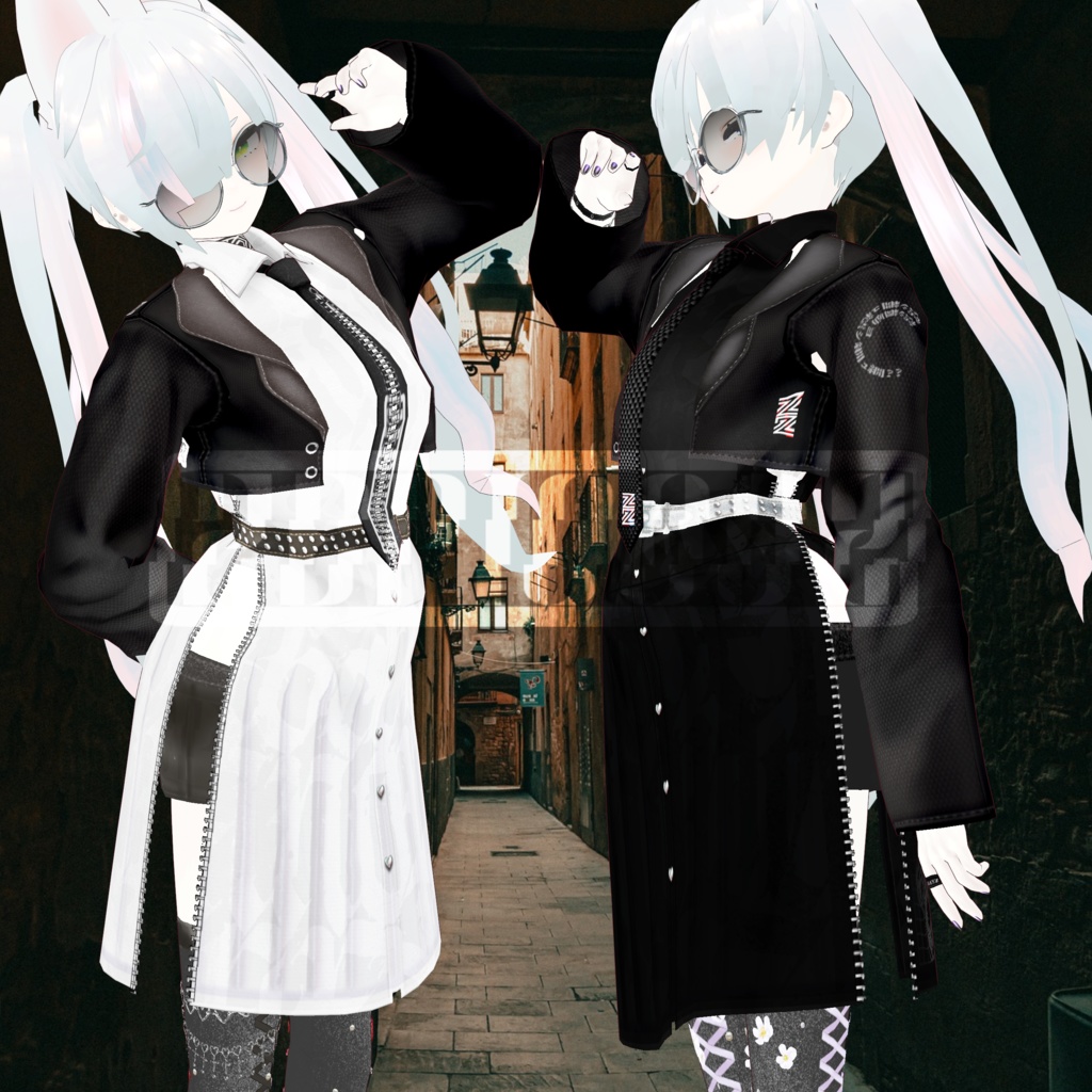 【VRoid texture】Sick outfit BLACKset /WHITEset/ZEPTO002