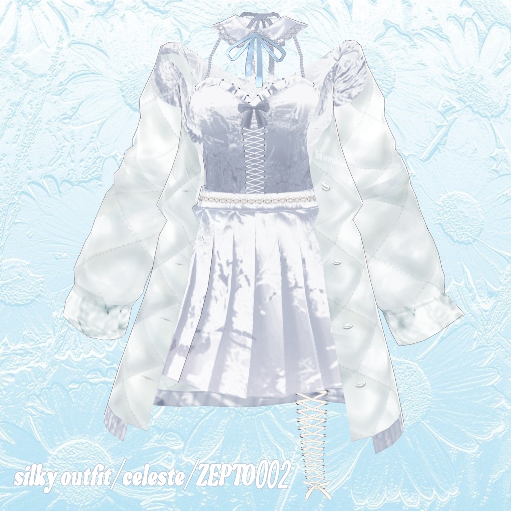 【VRoid texture】silky outfit/black&white/pastelpink&celeste/ZEPTO002