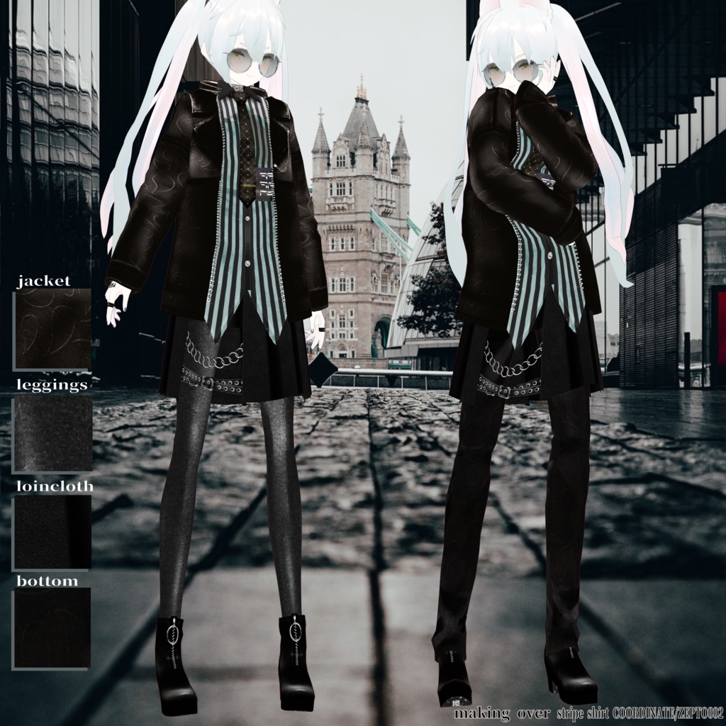 【VRoid texture】making over stripe shirt COORDINATE/ZEPTO002