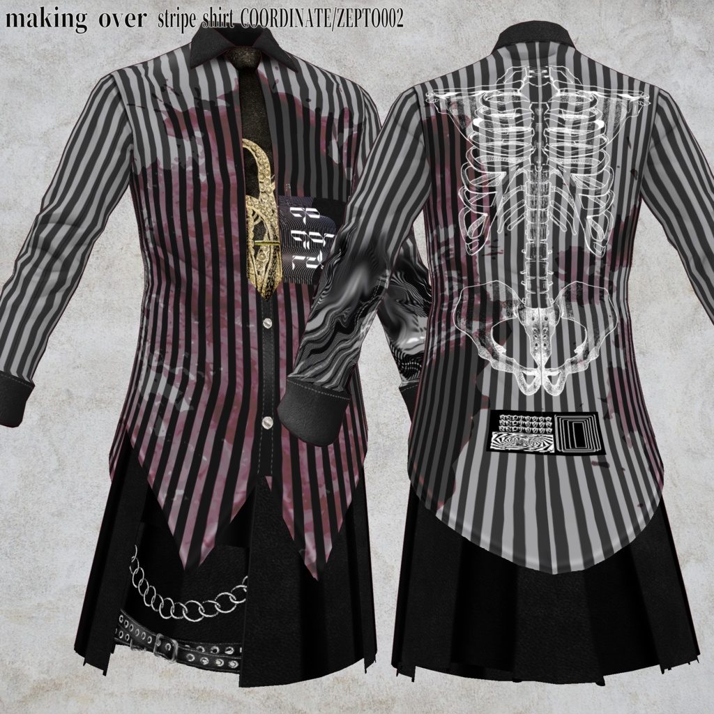 【VRoid texture】making over stripe shirt COORDINATE/ZEPTO002