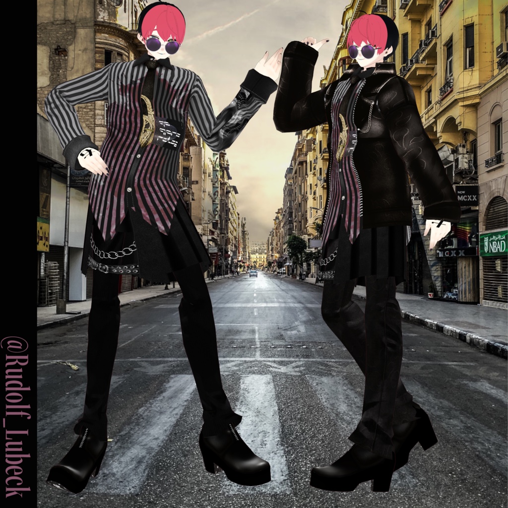 【VRoid texture】making over stripe shirt COORDINATE/ZEPTO002