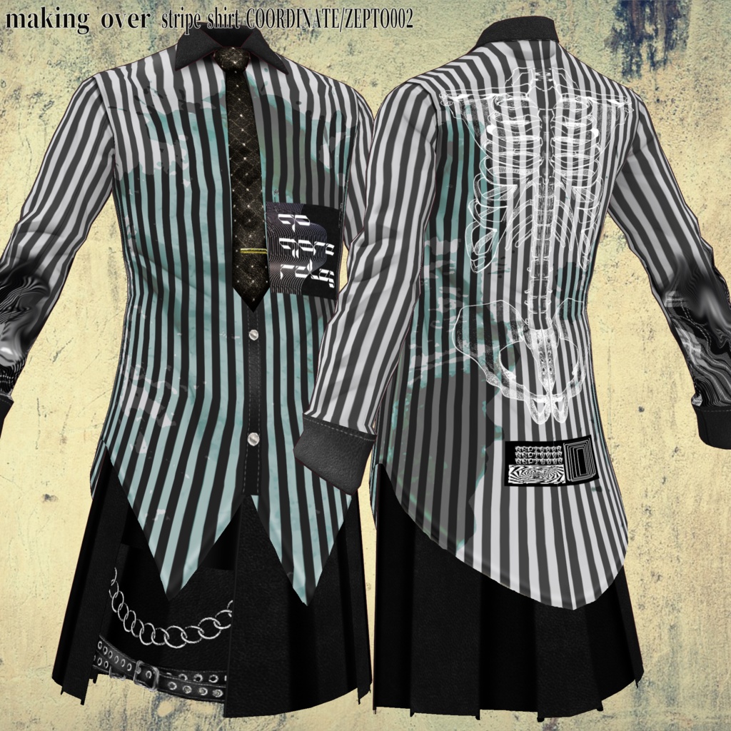 【VRoid texture】making over stripe shirt COORDINATE/ZEPTO002