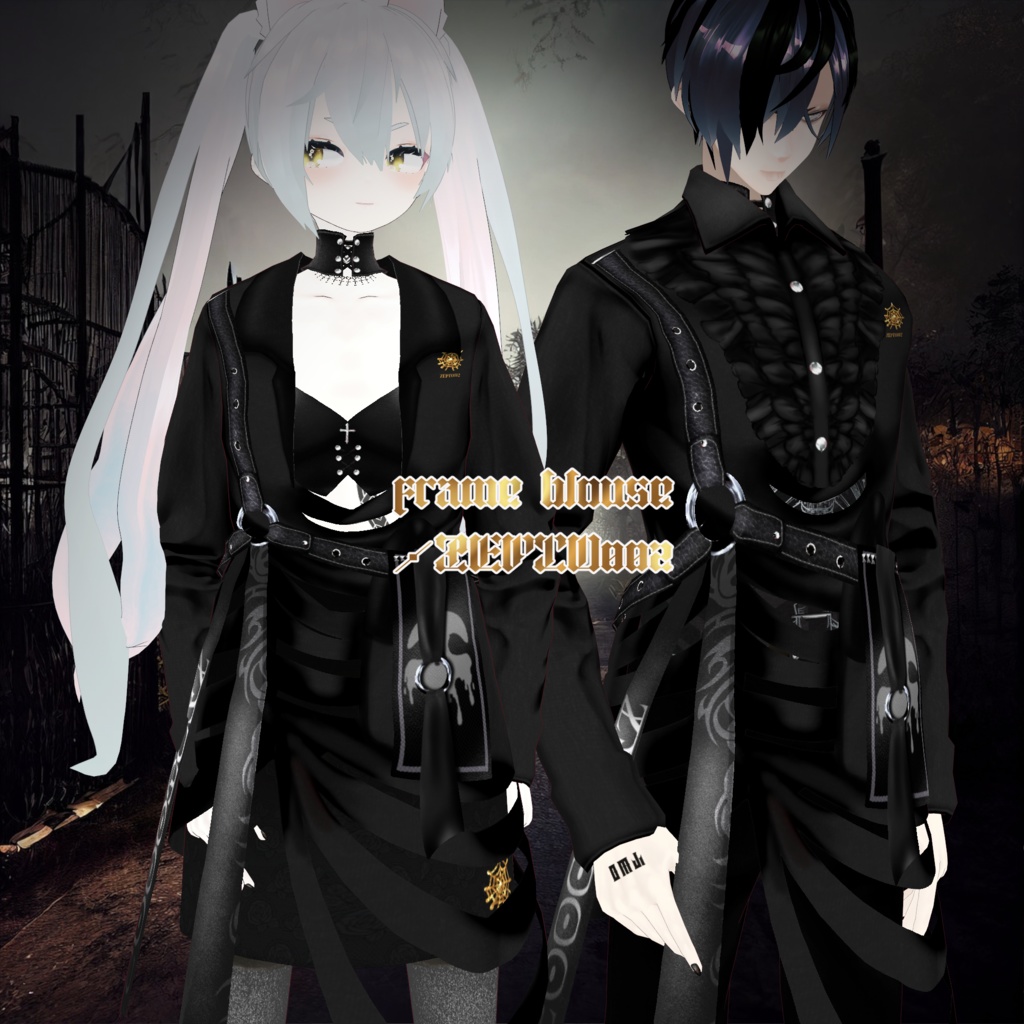 【VRoid texture】frame blouse set/ladies/men's/ZEPTO002