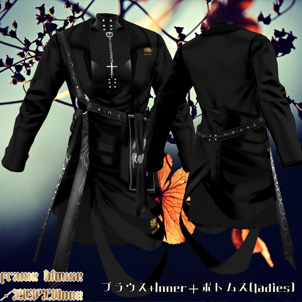 【VRoid texture】frame blouse set/ladies/men's/ZEPTO002